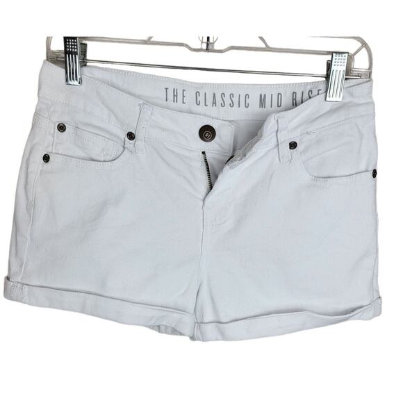 Cotton On Jean Shorts Roll Up Hem Mid Rise Women 6 White Beach Festive Summer - Picture 1 of 6